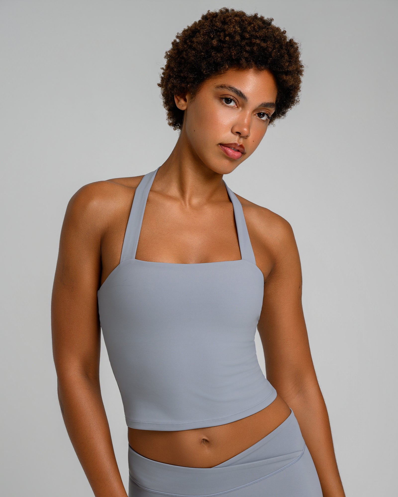 UNSTOPPABLE™ SQUARE NECK TOP ASH GRAY