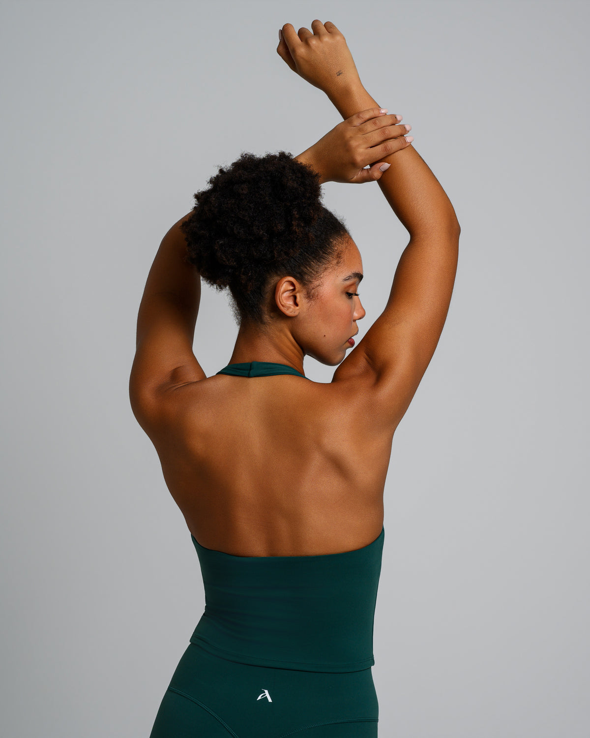 EVERYDAY MOVES HALTER NECK TOP FOREST GREEN