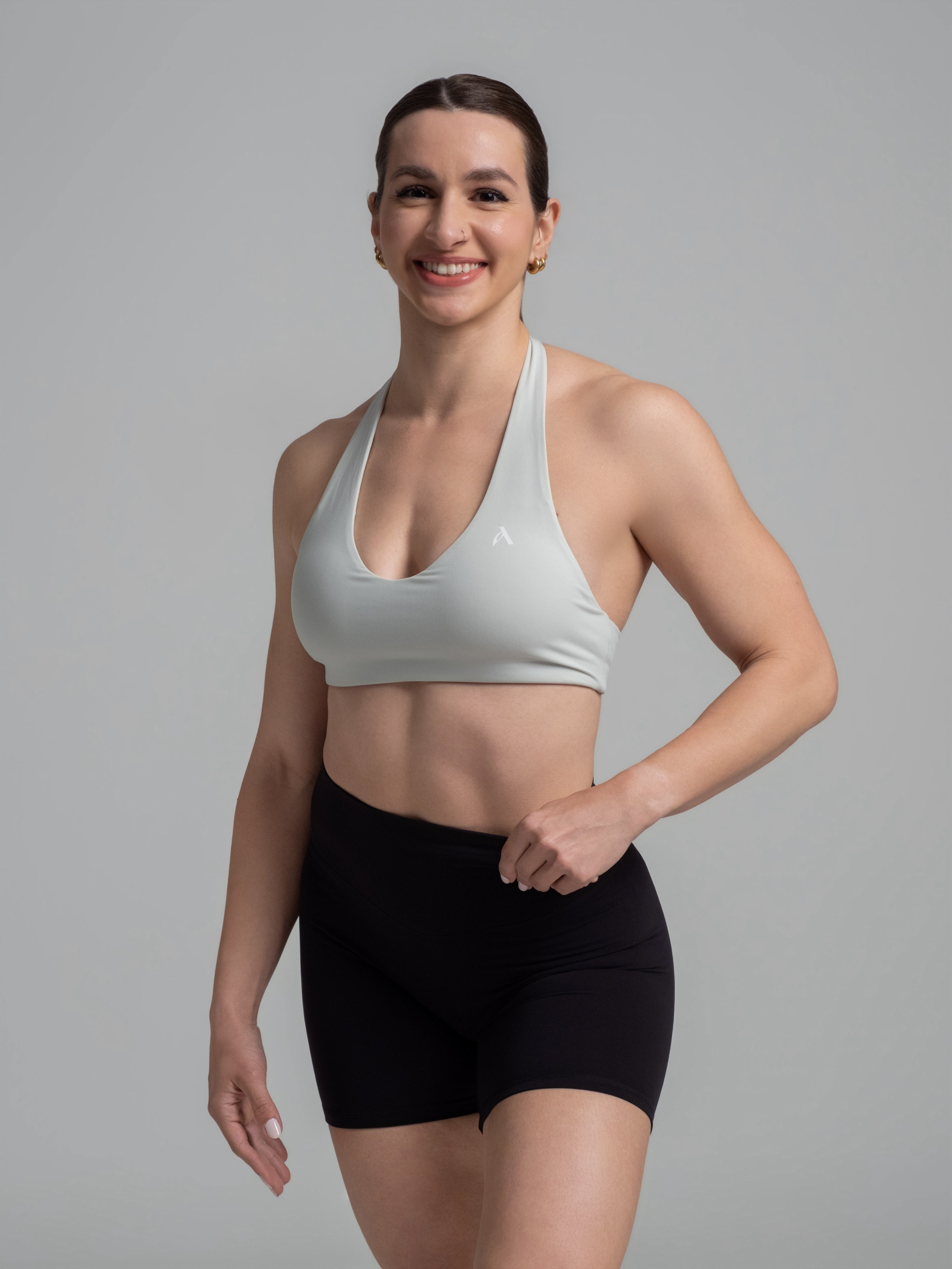 EVERYDAY MOVES HALTER NECK BRA ICE GRAY
