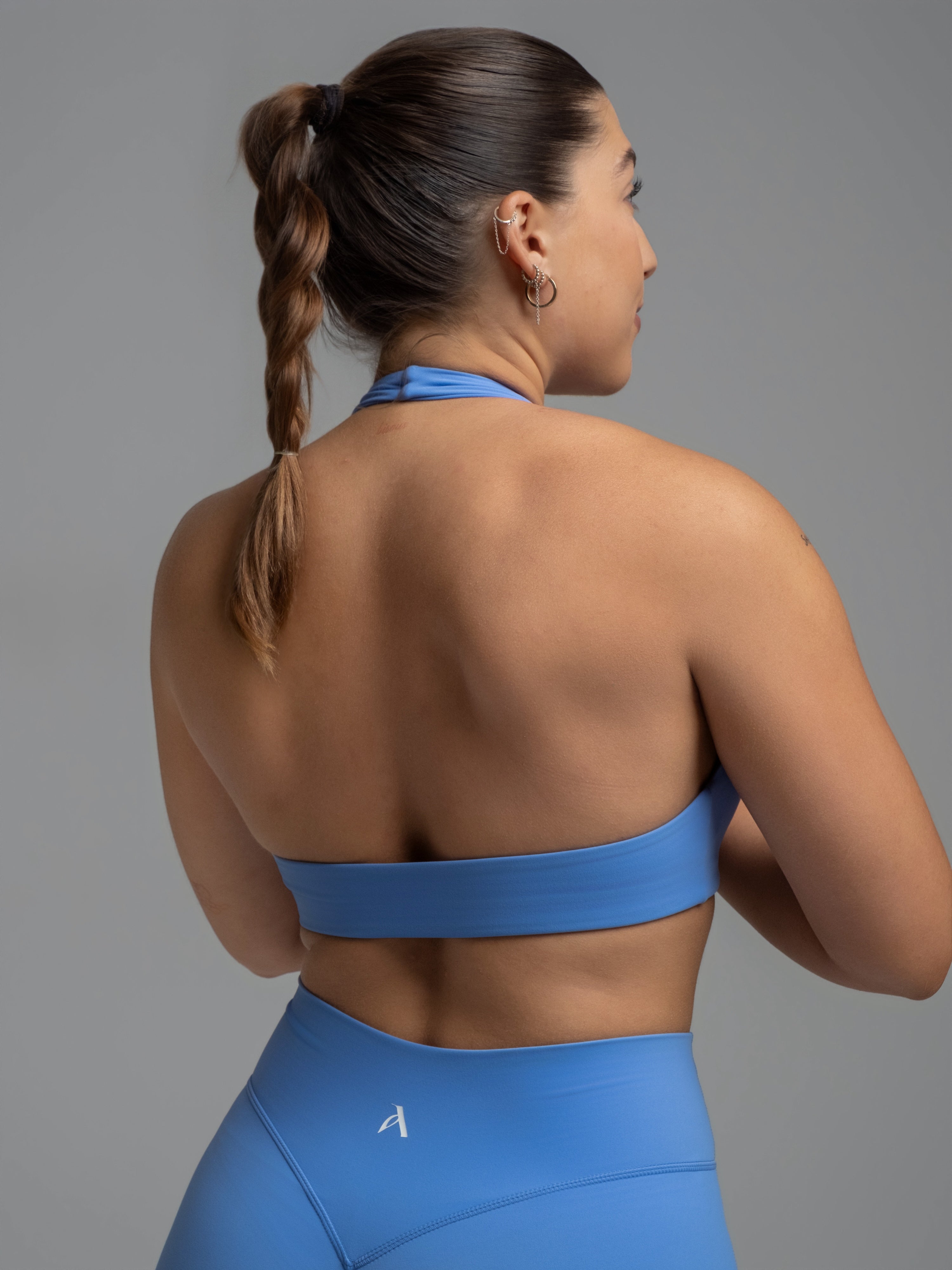 EVERYDAY MOVES HALTER NECK BRA AZURE BLUE